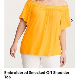 Torrid 3x off the shoulder Yellow